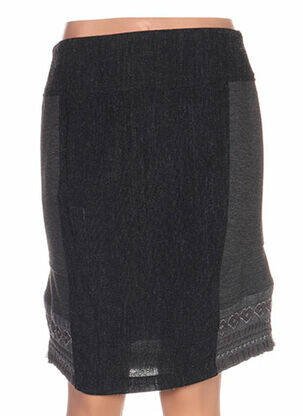 Jupe mi-longue coupe droite gris QUATTRO femme