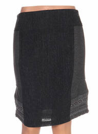Jupe mi-longue coupe droite gris QUATTRO femme