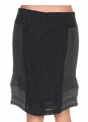 Jupe mi-longue coupe droite gris QUATTRO femme