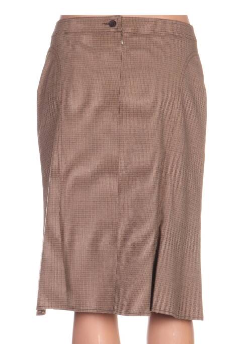 Jupe mi-longue coupe droite marron QUATTRO femme