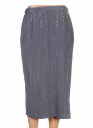 Jupe mi-longue taille haute gris QUATTRO femme