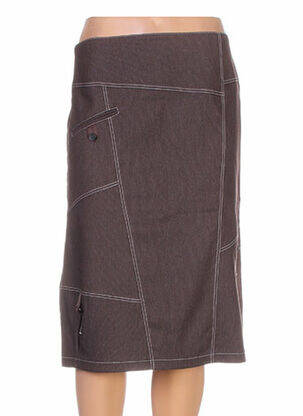 Jupe mi-longue taille à pinces marron QUATTRO femme