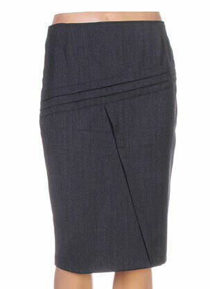 Jupe mi-longue taille à pinces gris QUATTRO femme