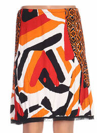 Jupe mi-longue coupe droite orange QUATTRO femme