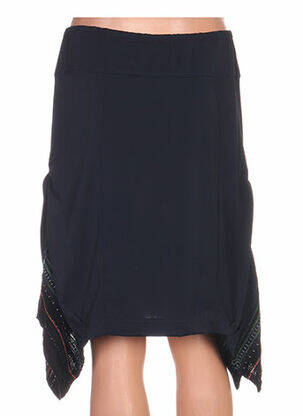 Jupe mi-longue stretch bleu QUATTRO femme