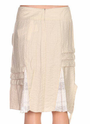 Jupe mi-longue coupe droite beige QUATTRO femme