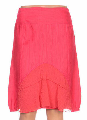Jupe mi-longue coupe droite rose QUATTRO femme