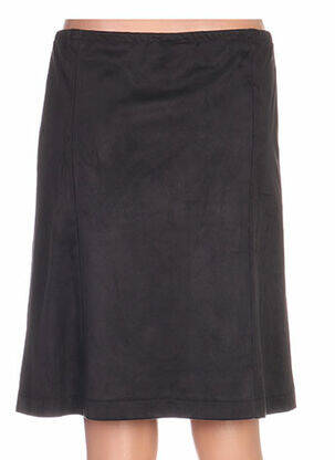 Jupe mi-longue coupe droite noir QUATTRO femme