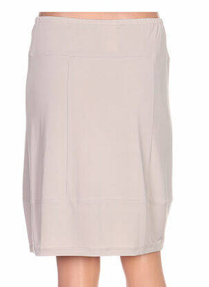 Jupe mi-longue coupe droite beige QUATTRO femme