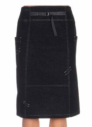 Jupe mi-longue coupe droite noir QUATTRO femme