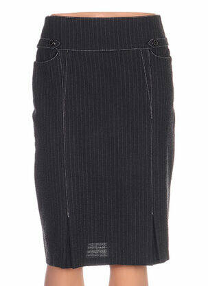 Jupe mi-longue coupe droite gris QUATTRO femme