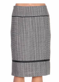 Jupe mi-longue coupe droite noir QUATTRO femme