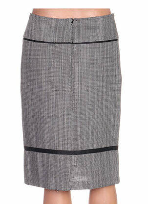 Jupe mi-longue coupe droite noir QUATTRO femme