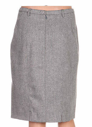 Jupe mi-longue coupe droite gris QUATTRO femme