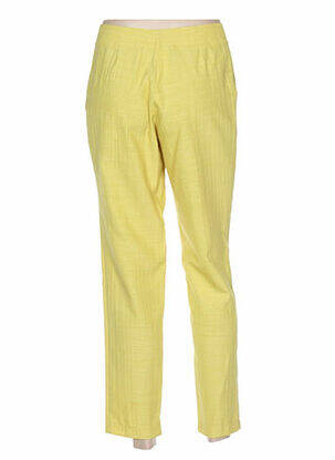 Pantalon 7/8 fermeture zippée sous rabat boutonné taille basse jaune QUATTRO femme