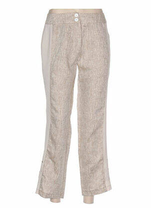 Pantalon 7/8 poches taille basse beige QUATTRO femme