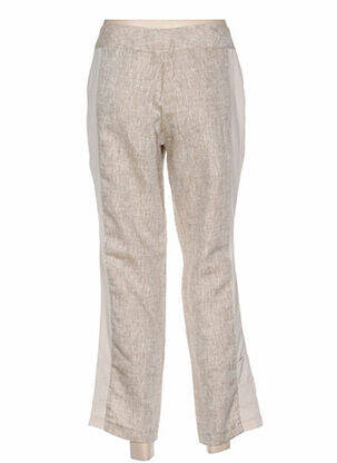 Pantalon 7/8 poches taille basse beige QUATTRO femme