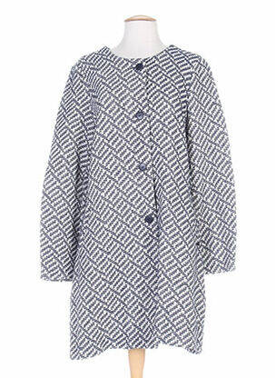 Manteau long coupe cintrée sans capuche bleu LE PHARE DE LA BALEINE femme