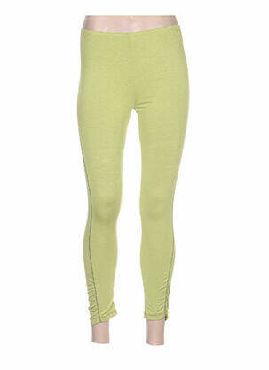 Legging taille élastique vert QUATTRO femme
