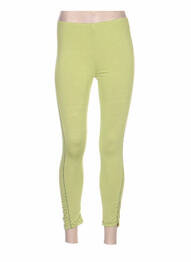 Legging taille élastique vert QUATTRO femme