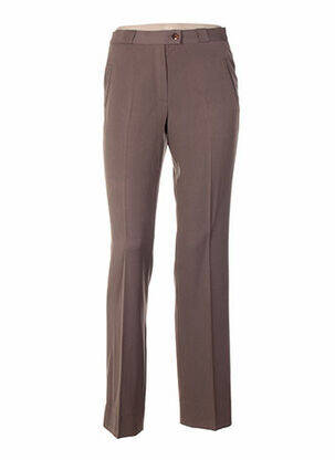 Pantalon coupe droite taille haute marron QUATTRO femme