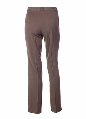 Pantalon coupe droite taille haute marron QUATTRO femme