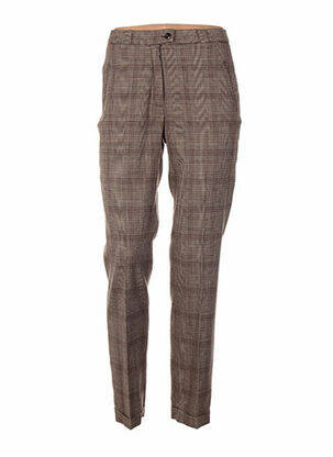Pantalon 7/8 taille haute taille haute marron QUATTRO femme