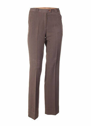 Pantalon coupe droite taille haute marron QUATTRO femme