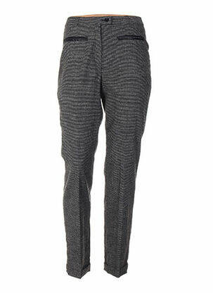 Pantalon fermeture zippée sous rabat boutonné taille haute gris QUATTRO femme