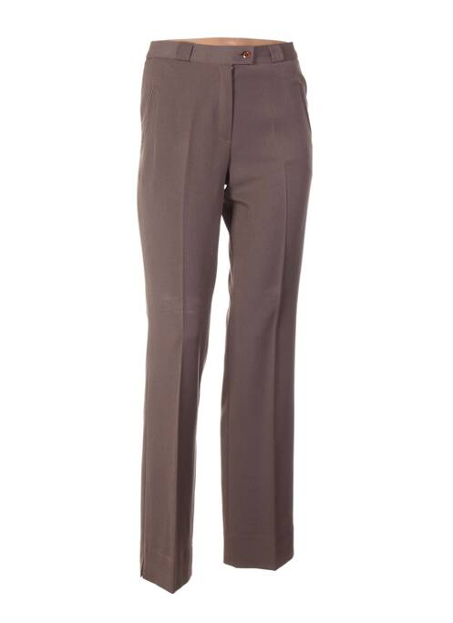 Pantalon coupe droite taille haute marron QUATTRO femme