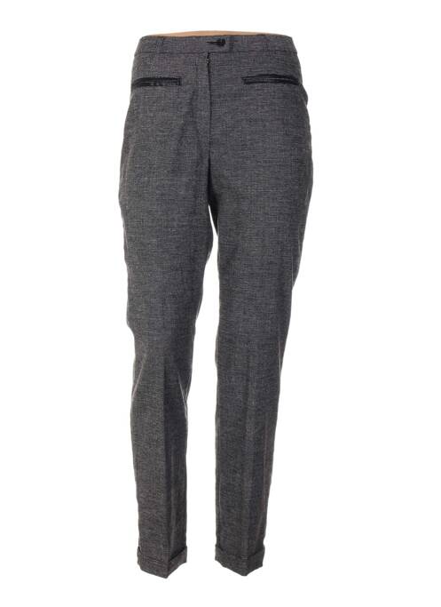 Pantalon fermeture zippée sous rabat boutonné taille haute gris QUATTRO femme