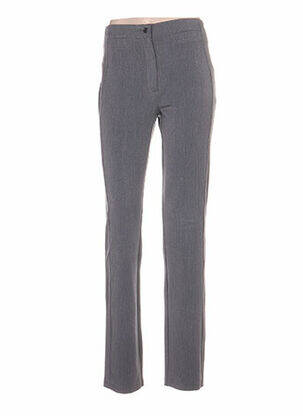 Pantalon finition bords-côtes taille basse gris QUATTRO femme