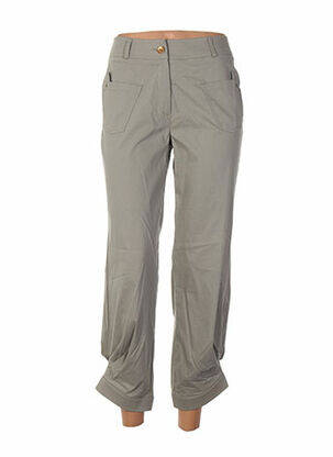 Pantalon 7/8 fermeture zippée sous rabat boutonné taille normale vert QUATTRO femme