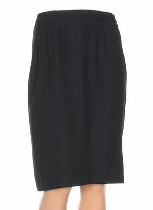 Jupe mi-longue coupe droite noir MARYVET femme