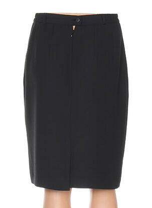 Jupe mi-longue coupe droite noir MARYVET femme