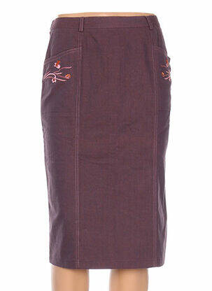 Jupe mi-longue coupe droite violet GERARD MATEL femme