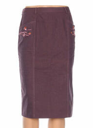 Jupe mi-longue coupe droite violet GERARD MATEL femme