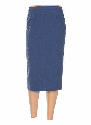 Jupe mi-longue coupe droite bleu KARTING femme