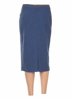 Jupe mi-longue coupe droite bleu KARTING femme