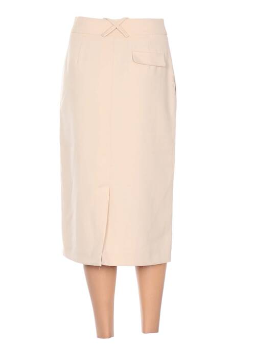 Jupe mi-longue beige SYM pour femme