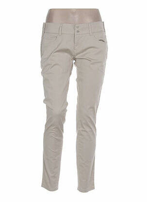 Pantalon slim taille basse taille basse beige COUTURIST femme