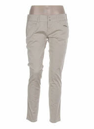 Pantalon slim taille basse taille basse beige COUTURIST femme