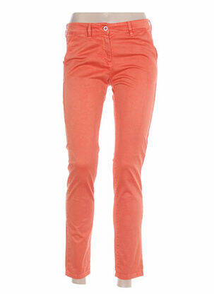 Pantalon 7/8 fermeture zippée sous rabat boutonné taille normale orange COUTURIST femme