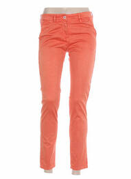 Pantalon 7/8 fermeture zippée sous rabat boutonné taille normale orange COUTURIST femme