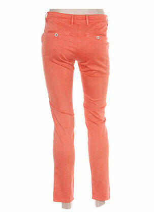 Pantalon 7/8 fermeture zippée sous rabat boutonné taille normale orange COUTURIST femme