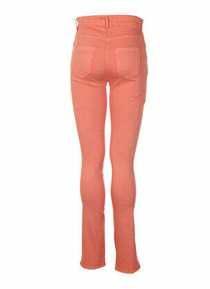 Pantalon droit fermeture zippée sous rabat boutonné taille basse orange COUTURIST femme