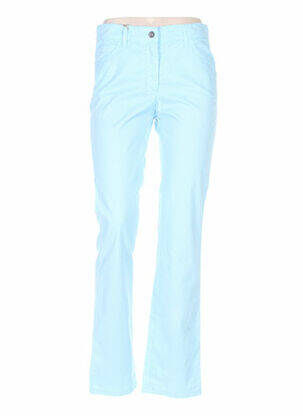 Pantalon droit fermeture zippée sous rabat boutonné taille basse bleu COUTURIST femme