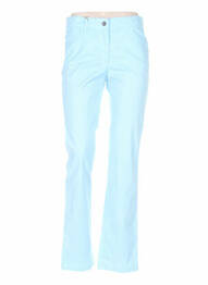 Pantalon droit fermeture zippée sous rabat boutonné taille basse bleu COUTURIST femme