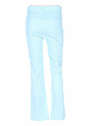 Pantalon droit fermeture zippée sous rabat boutonné taille basse bleu COUTURIST femme