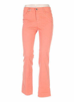 Pantalon droit fermeture zippée sous rabat boutonné taille basse orange COUTURIST femme